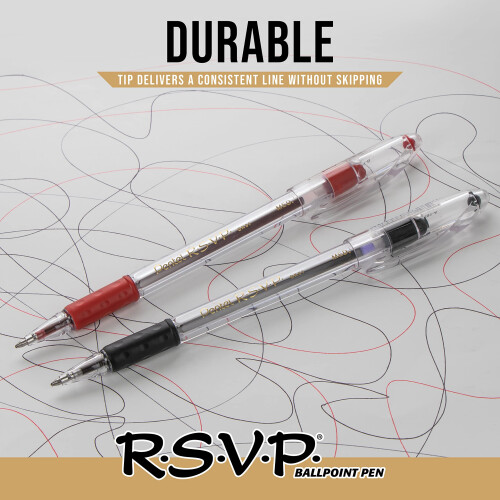 Pentel Στυλό Pentel RSVP, (1.0mm), Μεσαία Γραμμή, Μαύρη Μελάνη, Πακέτο 5 (BK91BP5A) 2
