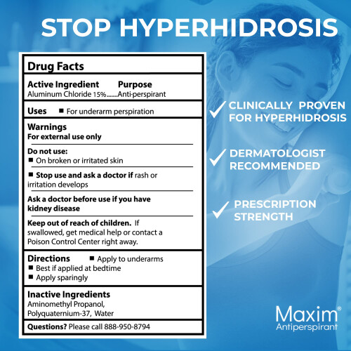 Maxim Clinical Strength Antiperspirant for hyperhidrosis Excessive Swe 1