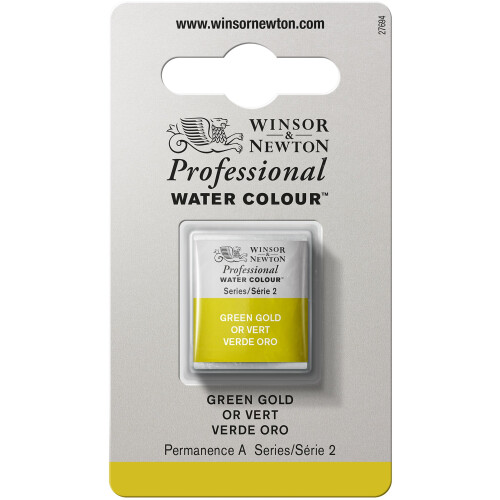Winsor & Newton Επαγγελματική Χρώματα Νερού, Half Pan, Χρυσό Πράσινο