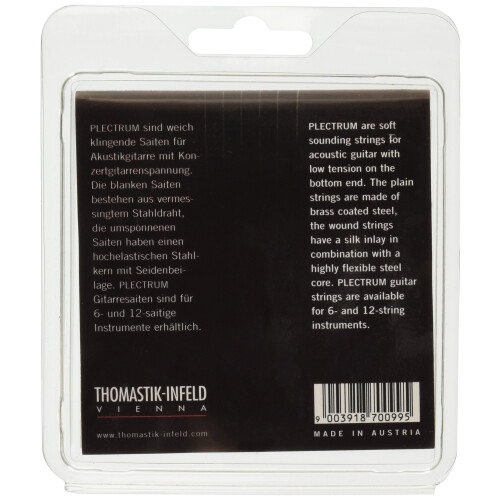 Thomastik-Infeld AC112 Acoustic Guitar Strings: Plectrum Series 6 String Set E  B  G  D  A  E  Natural 1