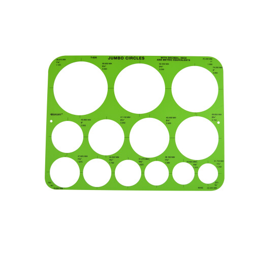 Westcott T-826 Jumbo Circles Template  Plastic Shape Template Tool  8.75 by 11.5 In