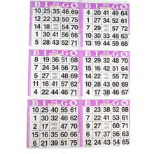 6 lila bingopapperskort - 500 ark - 3000 kort