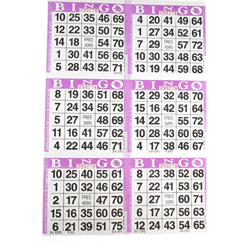 6 Χαρτιά Bingo Μωβ - 500 φύλλα - 3000 κάρτες