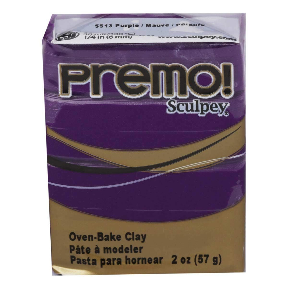 Sculpey Premo Polymer Ofen-Back-Ton, Violett, Ungiftig, 2 Oz. Riegel, Gr-image