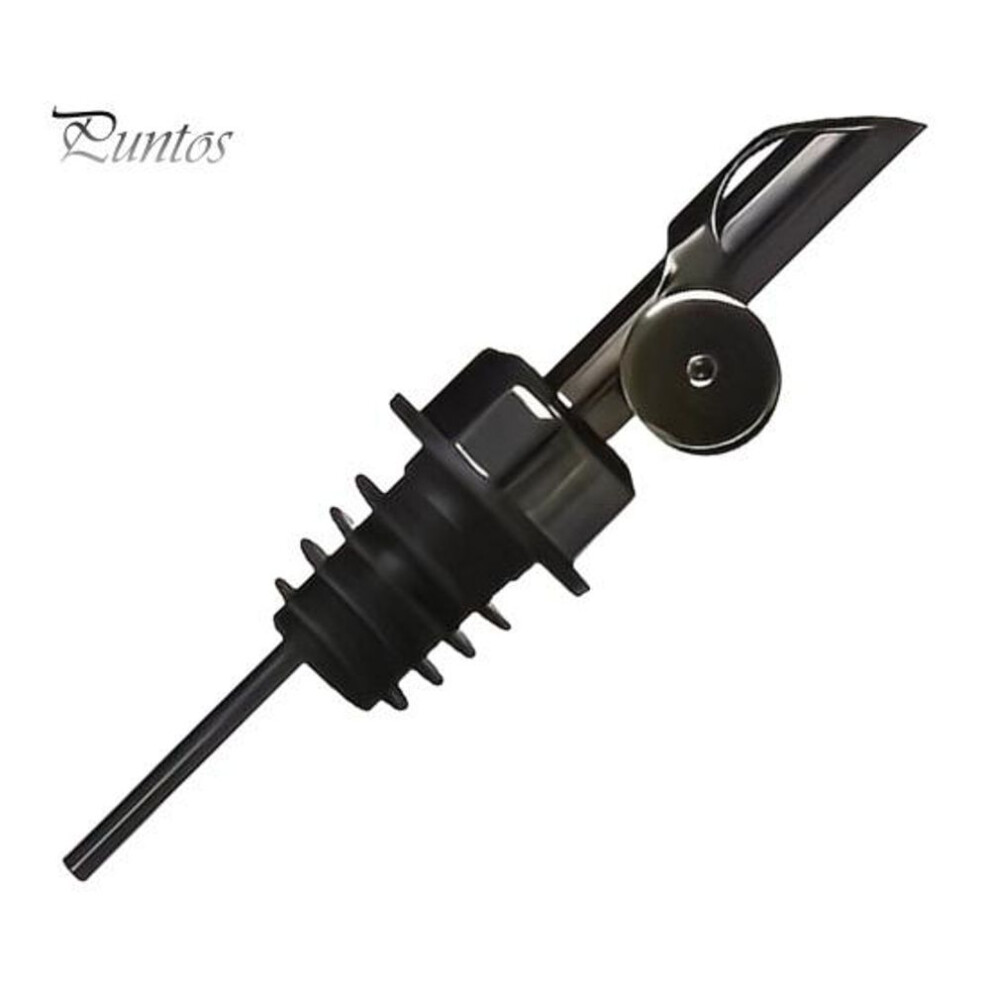 (black) Stainless Steel Auto Wine Pourer Coffee Syrup Dispenser Gravity Flipping Dust Lid Olive Oil Liquor Bottles Metal Pour Spout Coffee Bar Bartender