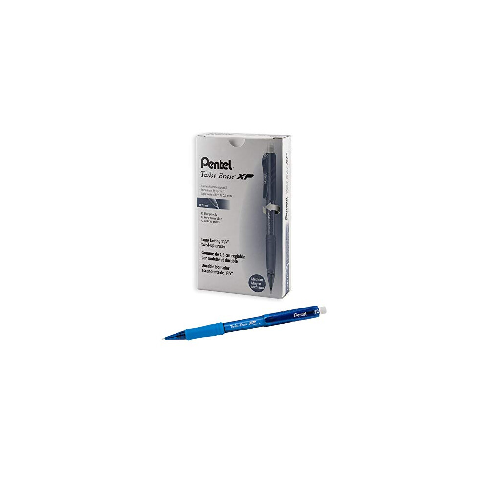 Pentel Twist Erase Express Automatic Pencil 0.7Mm Lead Size Blue Bar