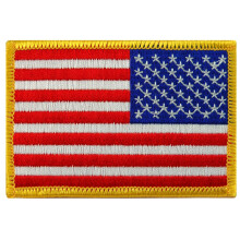 Petice brodat cu steagul american, chenar auriu inversat, emblema de calcat al Statelor Unite