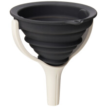 Funil de Silicone Dobrável Dexas POP, 11,4 cm de diâmetro, Cinza e Branco