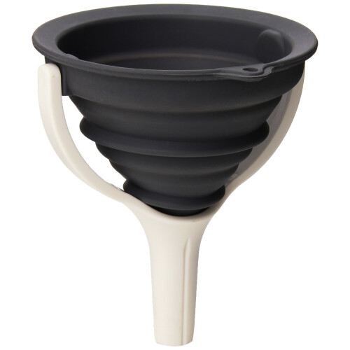 Funil de Silicone Dobrável Dexas POP, 11,4 cm de diâmetro, Cinza e Branco