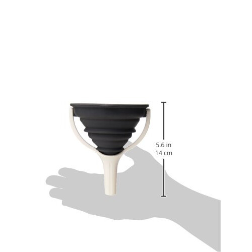 Funil de Silicone Dobrável Dexas POP, 11,4 cm de diâmetro, Cinza e Branco 2