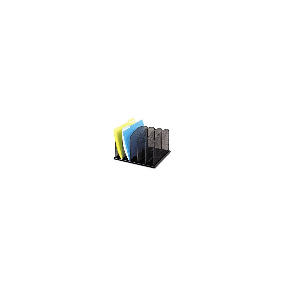 Photos - Other Furniture Safco Mesh Desk Organizer Five Sections Steel 12 3/8w x 10 7/8d x 15 5/8h Black  3256BL (Case of 2)