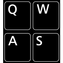 English US Non Transparent Keyboard Stickers Black Background 11x13mm