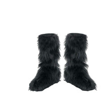 Disguise Kids Zwarte Furry Boot Covers Standaard