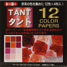 Toyo Origami Tant 15 cm x 15 cm punainen 12 v  ri   4 kpl