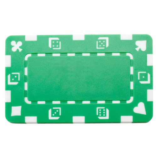 Brybelly 5 Rectangular Poker Chips - European Style Plack (Green) 1