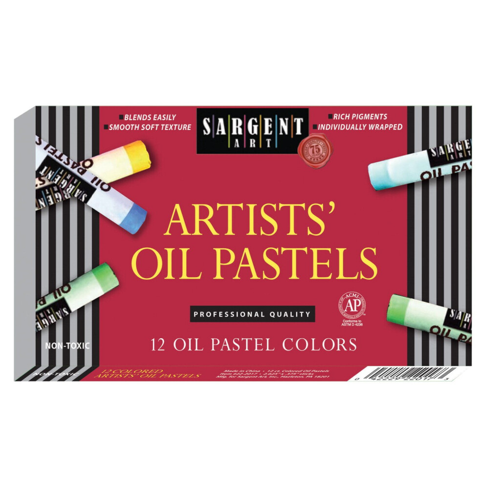 Sargent Art 22-2015 12-Count Large Oil Pastels 6.9 by 1.1-Cm-image-OPC-PFPK6JB-NEW