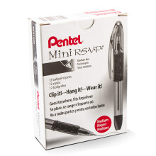 Pentel RSVP Mini -kuulak   rkikyn    (1.0 mm) keskiviivainen punainen muste 12 kpl (BK91MNB-B)