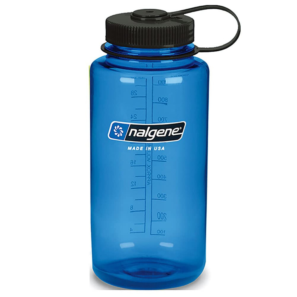 Bouteille d'eau     large goulot en Tritan sans BPA de Nalgene, 32 oz, grise avec couvercle noir