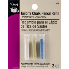 Dritz Pencil Refill  White  Yellow & Blue  3 Count Tailor's Chalk