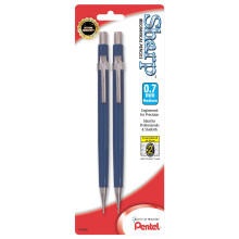 Pentel Automatic Sharp Mechanical Pencils  0.7 mm  Blue  Pack Of 2