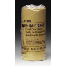 3M Stikit Gold Disc Roll 236U  01209  6 in  P180 Grade  75 Discs Per R