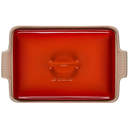 Le Creuset Le Creuset Stoneware Heritage Covered Rectangular Casserole, 4 qt. (12" x 9"), Flame 2