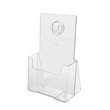 Suporte de folhetos de origem para 4 x 9 folhetos de trifold - Organizador de bancada acr lica clara