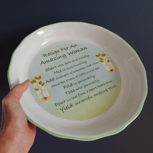Abbey Gift Πιάτο Πίτας Amazing Woman, 10.5", Πράσινο 1