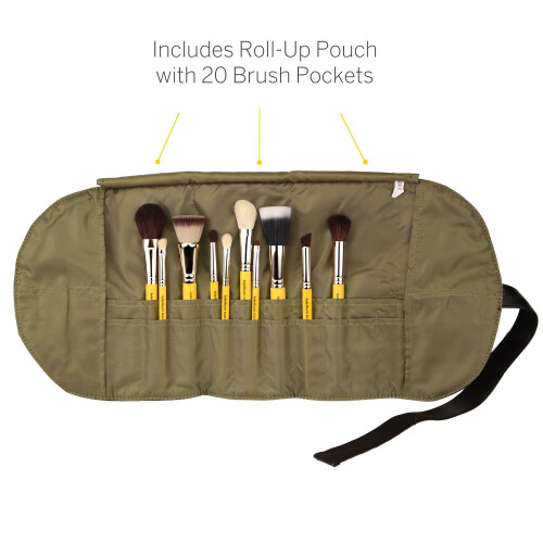 Bdellium Tools Studio Mineral 10-tlg. Pinselset mit Rolltasche - Des 2