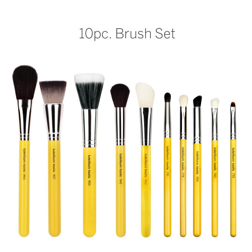 Bdellium Tools Studio Mineral 10-tlg. Pinselset mit Rolltasche - Des 1