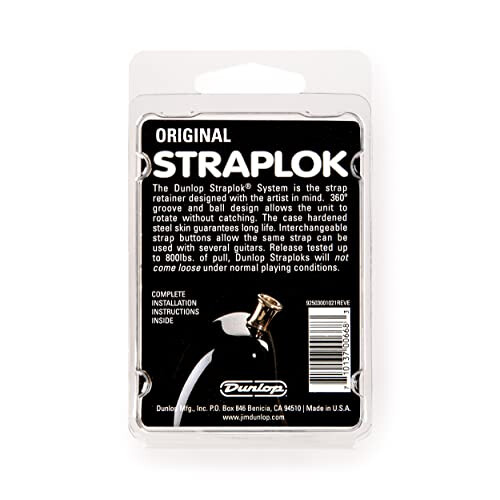 Dunlop Dunlop SLS1104G Σύστημα Στήριξης Λουριού Straplok, Χρυσό 2