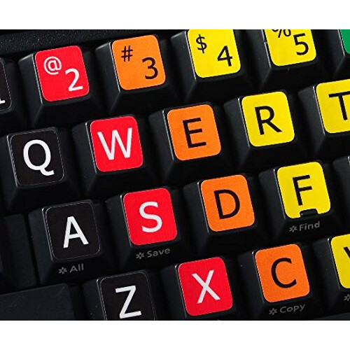 LEARNING LARGE LETTERING (UPPER CASE) ENGLISH US COLORED KEYBOARD DECALS 2