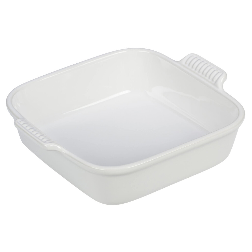 Le Creuset Stoneware Heritage Square Dish, 3 Qt. (9"), White