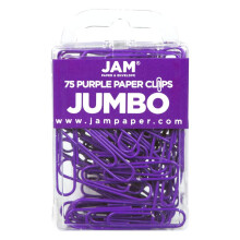 Farebn jumbo kancel rske sponky JAM PAPER - Velk 2 palce - Fialov sponky - 75 kusov/balenie