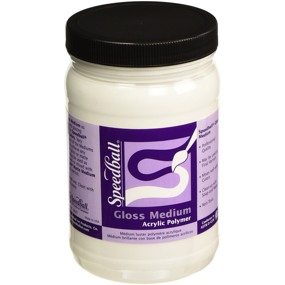 Speedball Gloss Medium  Clear  32Ounce Jar