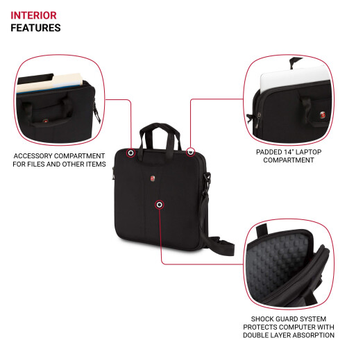 Wenger Wenger Legacy 14,1 polegadas Ultra Computer Slimcase Black One Tamanho 1