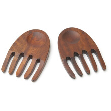 Woodard Charles Hands Salad Servers 6 x 4 Cherry Stain