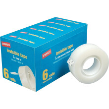 Staples Invisible Tape 3/4"""" x 1296"""" 1"""" Core 6 Pack