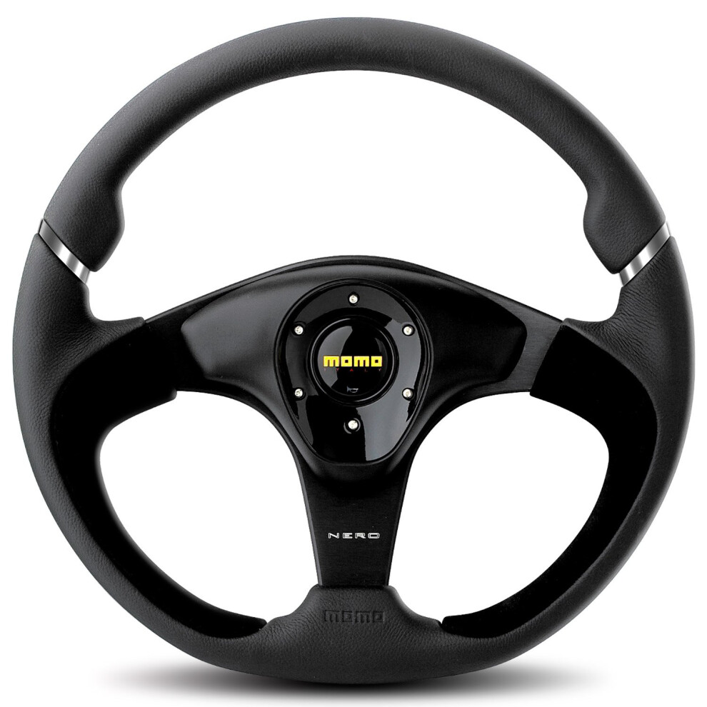 Momo Ner35bk0b Nero 350 Mm Leather Steering Wheel 012982000435