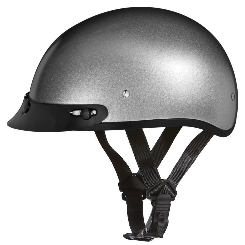 Casque De Moto Daytona Half Skull Cap - Homologu Dot Argent-image