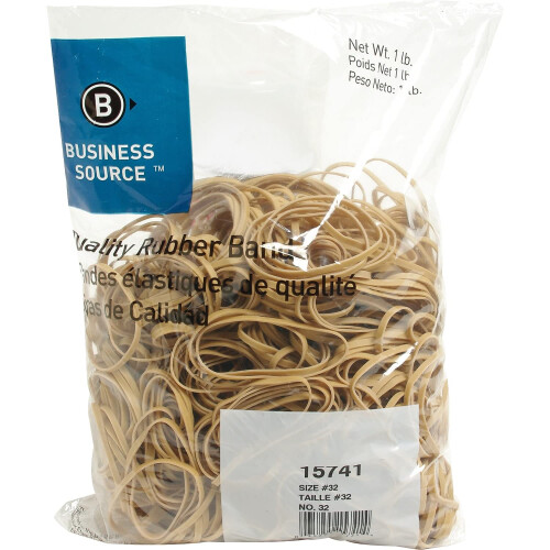 Business Source 15741 Λάστιχα, Μέγεθος 32, 1 lb./BG, 3-Ίντσες x 1/8-Ίντσα, Φυσικό Crepe 1