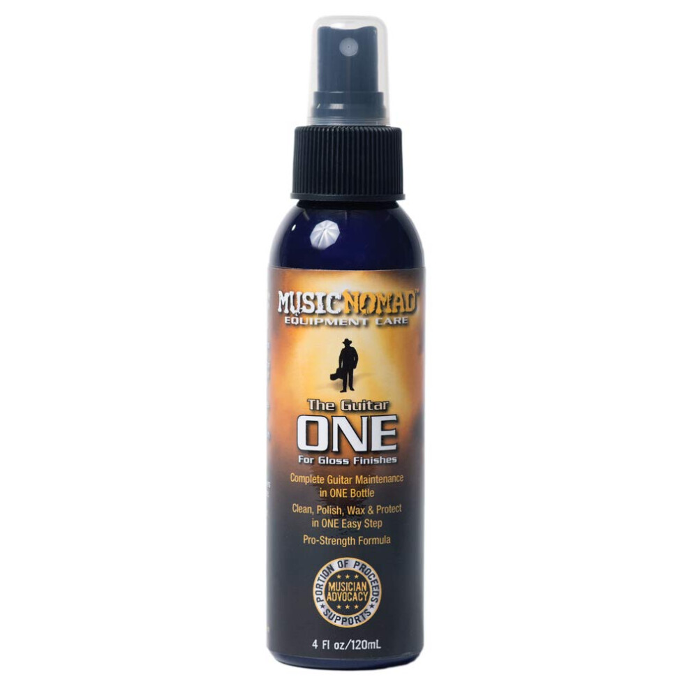 MusicNomad MN103 Guitar ONE All-in-1 Cleaner, Polish en Wax, 118 ml, Wit