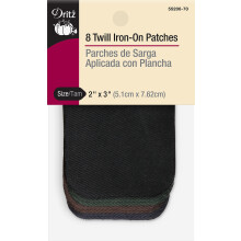 Dritz Twill 2 x 3-inch 8 buca?i asortate de plasturi pentru calcat Culori nchise