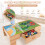 Costway 100Piece Train Set Table Multipurpose Wooden Kids Activity Table-Natural 6