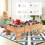 Costway 100Piece Train Set Table Multipurpose Wooden Kids Activity Table-Natural 4