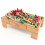 Costway 100Piece Train Set Table Multipurpose Wooden Kids Activity Table-Natural 9