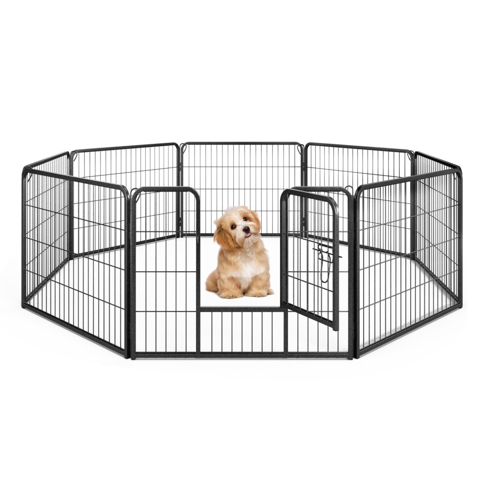 Indoor Outdoor Dog Playpen 8 Panel 60cm Height Pen Fence With Lock