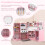 Costway Corner Play Kitchen Toddler Kitchen Playset With Range Hood-Pink 10