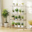 Costway Bakers Rack on Wheels 4-Tier Coffee Bar Table With Shelves-Silver 3