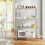 Costway Bakers Rack on Wheels 4-Tier Coffee Bar Table With Shelves-Silver 5